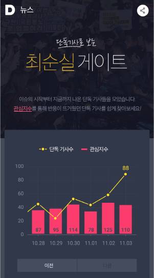 다음뉴스 단독기사 섹션.(카카오 제공)