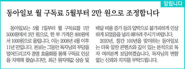 신문 월 구독료 2만원 시대 ‘정착’