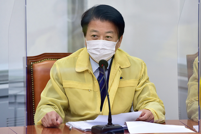 노웅래 더불어민주당 최고위원이 지난해 9월 최고위원회의에서 발언하고 있다.(뉴시스) 