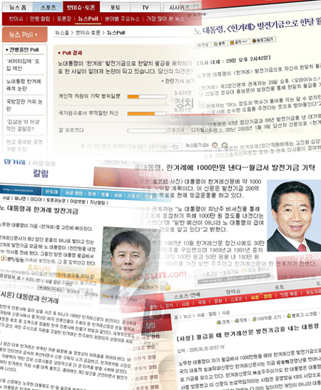 지난달 29일 ‘노무현 대통령이 한겨레 기금운동에 동참한다’는 기사가 보도되자 각 매체를 통해 이번 일에 대한 찬반 논란이 확산됐다.