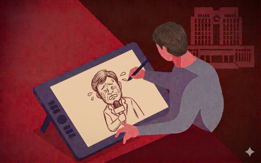 '기자 모욕 캐리커처' 작가, 항소심도 벌금형